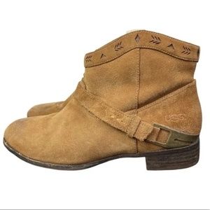 UGG Fawna Suede Leather Cowboy Western Boots, Size 9.5